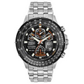 Citizen  Men's Eco-Drive Chronograph Watch W/ Black Dial & Orange Accents